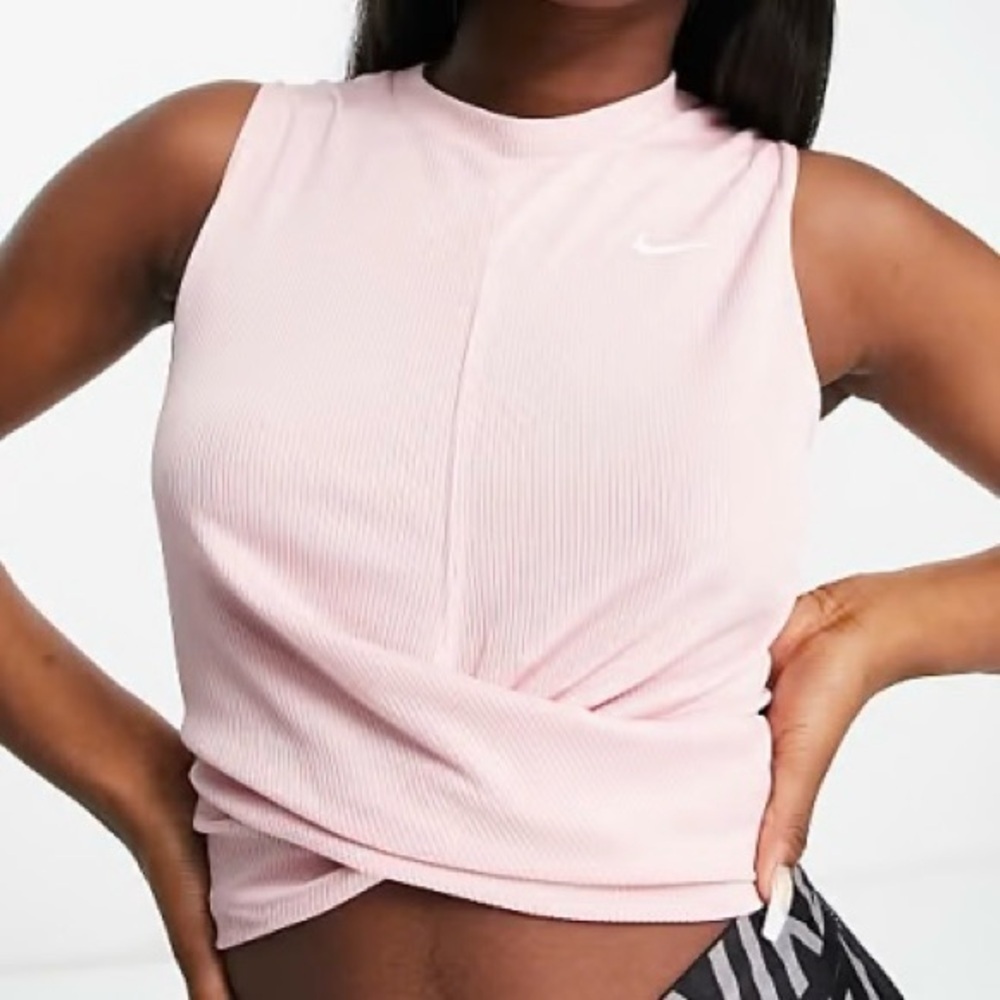 Nike Women's Tank Top Sleeveless Twist Crop Pink S